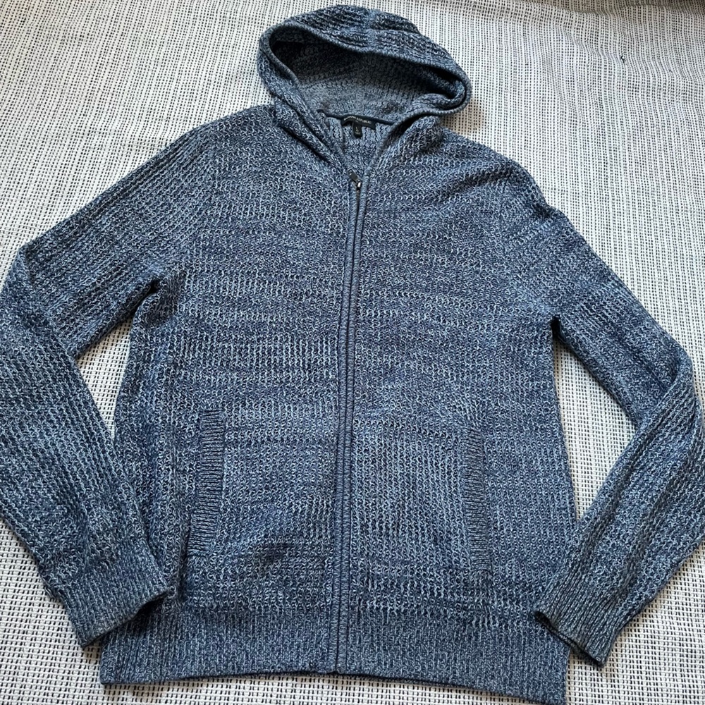 BANANA REPUBLIC Mens Blue Grey Zip Up Sweater Size Large